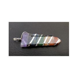 Chakra Bonded Flat Stick Wire Wrapped Pendant - Bulk Supply