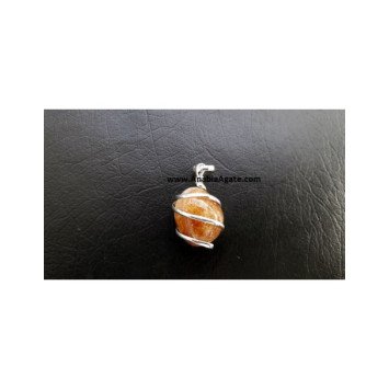 Yellow Aventurine Tumble Wire Wrapped Pendant - Bulk Supply