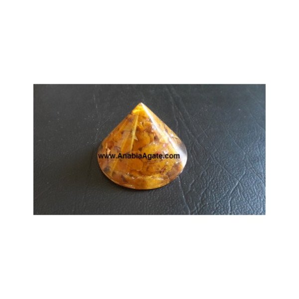 Camel Agate Orgone Conical Pyramid for Energy Healing and Balance