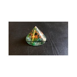 Green Aventurine Orgone Conical Pyramid - Energy Balancing and Healing Crystal