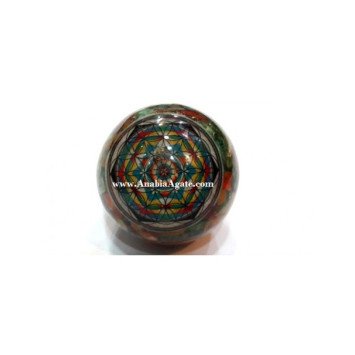 Mix Gemstones Chakra Flower of Life Orgone Balls - Energize Your Space