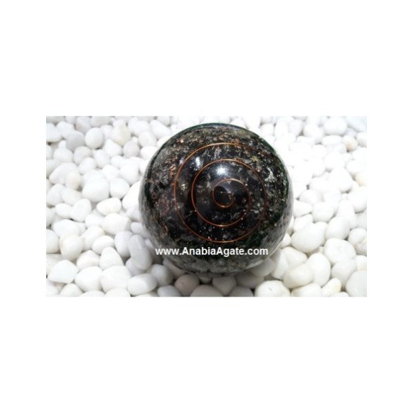Black Tourmaline Big Size Orgone Ball (90mm) - Energy Healing Crystal Sphere