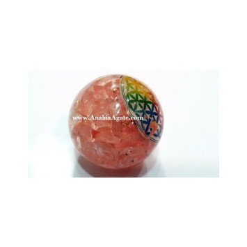 Chakra Flower of Life Rose Quartz Orgone Balls - Balance Your Energy