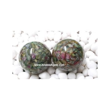 Ruby Fuchsite Orgone Ball - Energize and Harmonize with Ruby and Fuchsite Crystals
