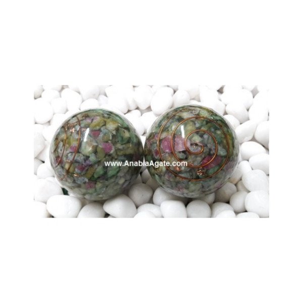 Ruby Fuchsite Orgone Ball - Energize and Harmonize with Ruby and Fuchsite Crystals