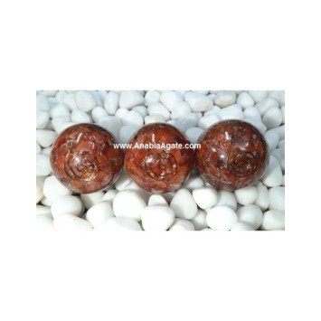 Red Aventurine Orgone Balls - 50mm | Energy Healing and Protection