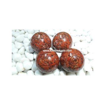 Red Jasper Orgone Balls - 50mm | Energizing and Grounding Crystal Spheres