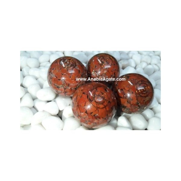 Red Jasper Orgone Balls - 50mm | Energizing and Grounding Crystal Spheres