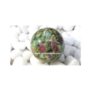 Ruby Fuchsite Orgone Balls - 40mm - Healing Crystal Sphere