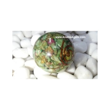 Ruby Fuchsite Orgone Balls - 40mm - Healing Crystal Sphere