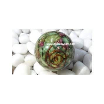 Ruby Fuchsite Orgone Balls - 40mm - Healing Crystal Sphere