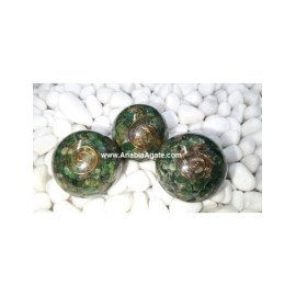 Green Mica Orgone Balls - 50mm | Enhance Energy Flow and Balance