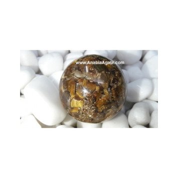 Tiger Eye Orgone Balls - 40mm Natural Crystal Sphere for Energy Healing