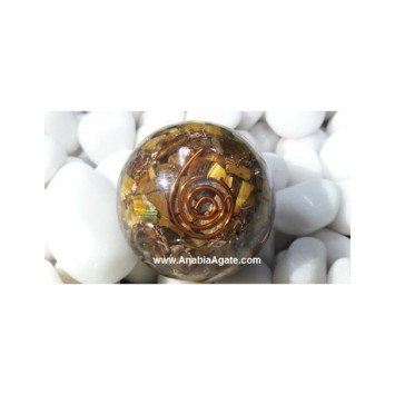 Tiger Eye Orgone Balls - 40mm Natural Crystal Sphere for Energy Healing