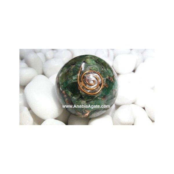 Green Mica Orgone Balls - 40mm | Energy Healing Crystal Sphere