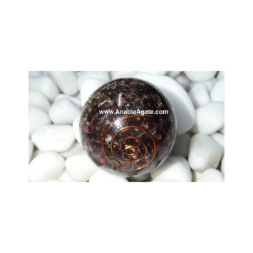 High-Quality 40mm Garnet Orgone Balls for Crystal Healing