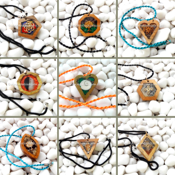 Wooden Orgone Mix Shape Pendants - Unique Energy Healing Jewelry