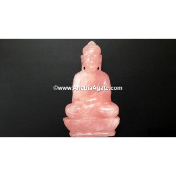 Rose Quartz Buddha Figurine 4 to 5.5 inches in Size