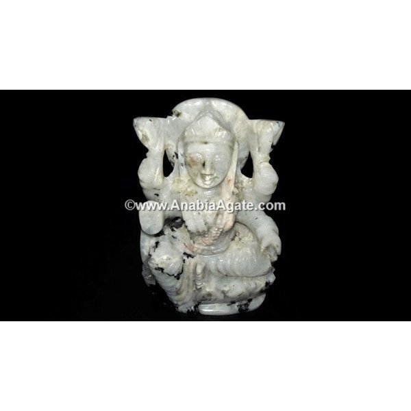Rainbow Moonstone Laxmi Goddess Figurine - Bring Prosperity and Serenity to your Home