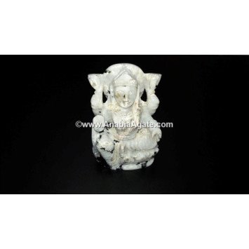 Rainbow Moonstone Laxmi Goddess Figurine - Bring Prosperity and Serenity to your Home