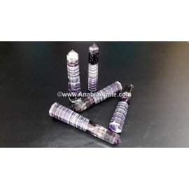 Purple Fluorite Obelisk - Healing Crystal for Energy Cleansing