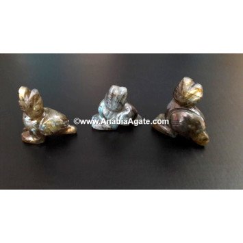 Labradorite 1-inch Owl Idol | Handcrafted Gemstone Figurine