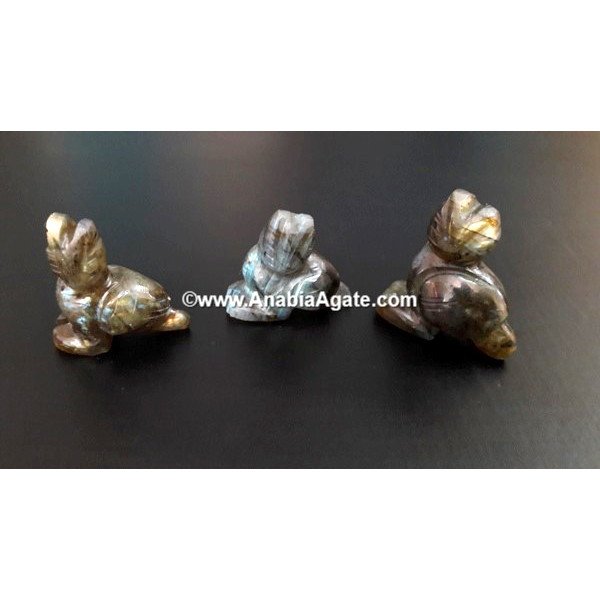Labradorite 1-inch Owl Idol | Handcrafted Gemstone Figurine