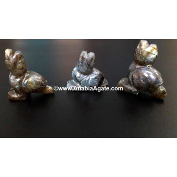 Labradorite 1-inch Owl Idol | Handcrafted Gemstone Figurine