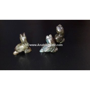 Labradorite 1-inch Owl Idol | Handcrafted Gemstone Figurine