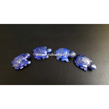 Lapis Lazuli Turtle Idols - Handcrafted Gemstone Figurines