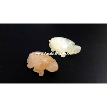 Yellow Aventurine Turtle Idols - Bring Luck and Serenity to Your Space