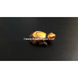 Tiger Eye Turtle Idol - Handcrafted Gemstone Turtle Figurine