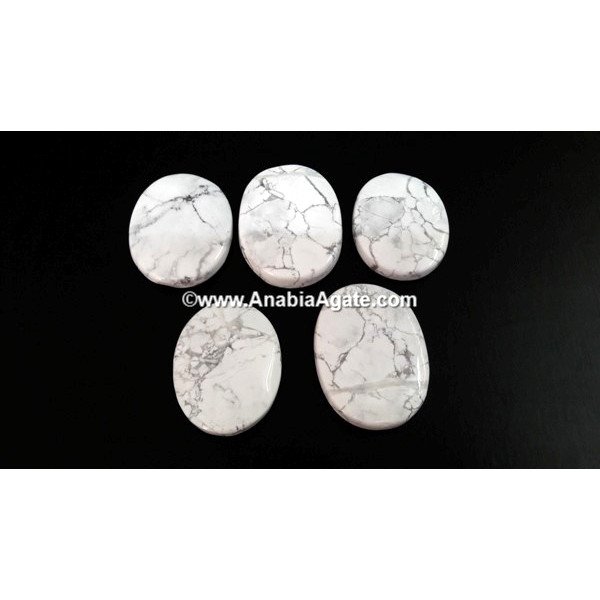 Howlite Big Oval Stones - High-Quality Gemstones