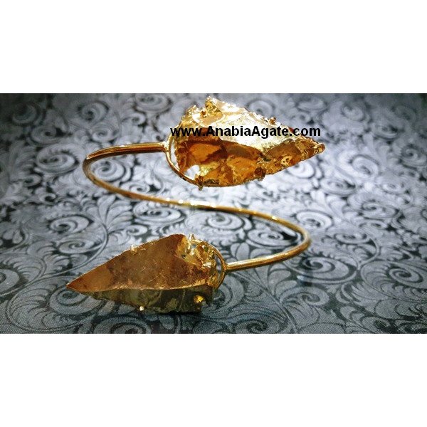 Gold Plated 2-Inch Arrowhead Bangle | Exquisite Jewelry Collection