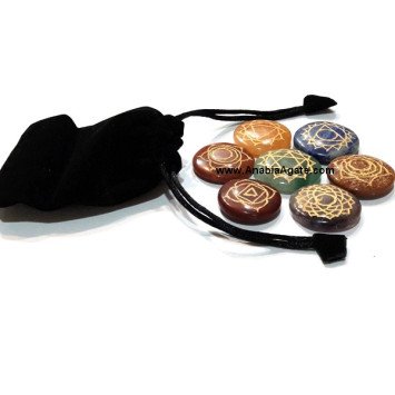 Chakra Engraved Disc Set with Velvet Pouch | Balance and Alignment Collection