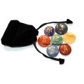 Chakra Sanskrit Engraved Disc Set with Pouch - Balance and Align Your Chakras