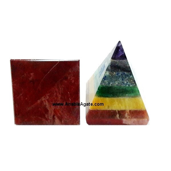 Chakra Bonded Gemstone Pyramid 40-50mm - Balance and Harmonize Your Energy Centers