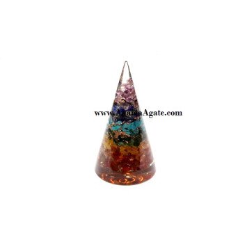 Chakra Layered Orgone Cone - 70 to 75 mm