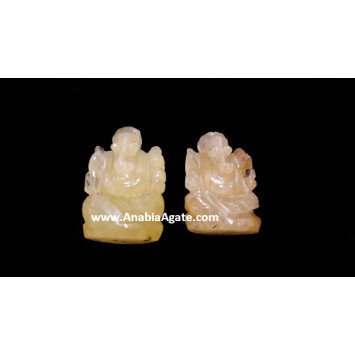 Yellow Aventurine Ganesha Idol - 1.5 Inches