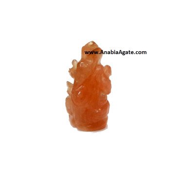 Orange Aventurine Ganesha 1.5 Inch Sculpture - Handcrafted Gemstone Statue