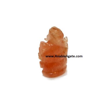 Orange Aventurine Ganesha 1.5 Inch Sculpture - Handcrafted Gemstone Statue