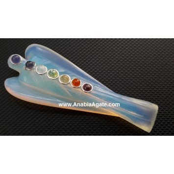 Opalite Angel with Chakra Cabs - 2 Inches