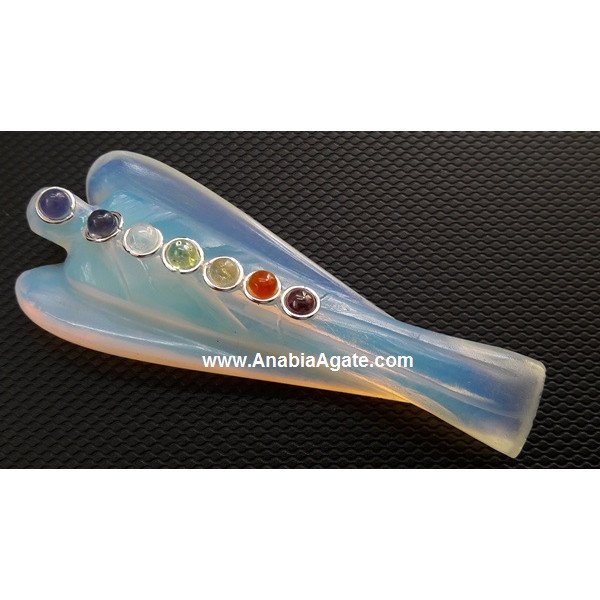 Opalite Angel with Chakra Cabs - 2 Inches