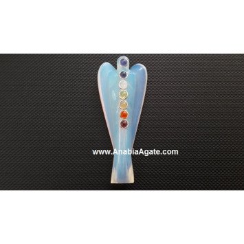 Opalite Angel with Chakra Cabs - 2 Inches