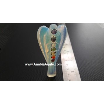 Opalite Angel with Chakra Cabs - 3 Inches