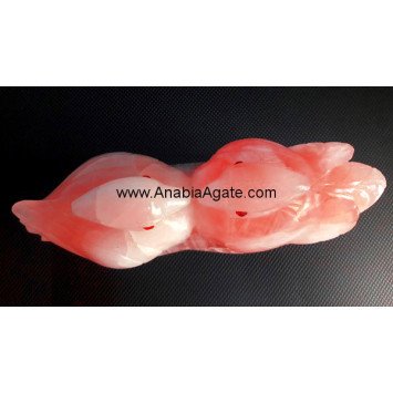 Rose Quartz Love Birds Idol - Symbol of Love and Tranquility