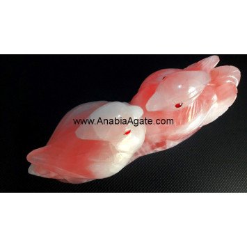 Rose Quartz Love Birds Idol - Symbol of Love and Tranquility