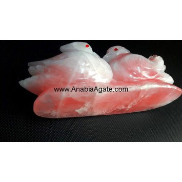 Rose Quartz Love Birds Idol - Symbol of Love and Tranquility