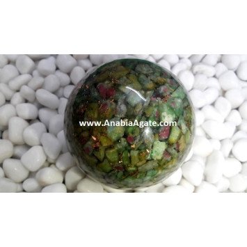 Mix Gemstones Orgone Ball with Copper Wire - Healing Crystal Energy Ball