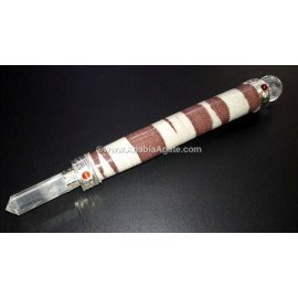 Narmada Stone Plain Healing Stick with Crystal Ball & Pencil